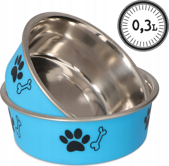 Barry King Metallic Bowl Food for Dog & Cat 300ml 12cm in Blue Color