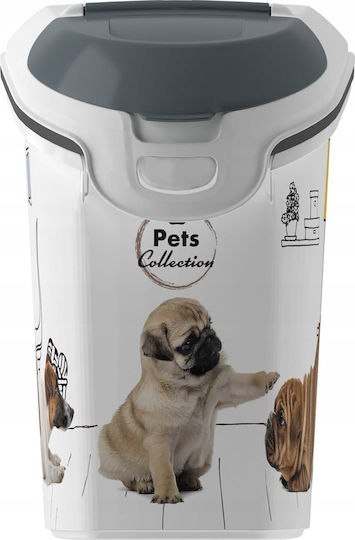 Curver Plastic Feeder for Dog & Cat 15lt 23cm in White Color