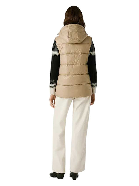Drop 3a Γυναικείο Puffer Μπουφάν για Χειμώνα Μπεζ