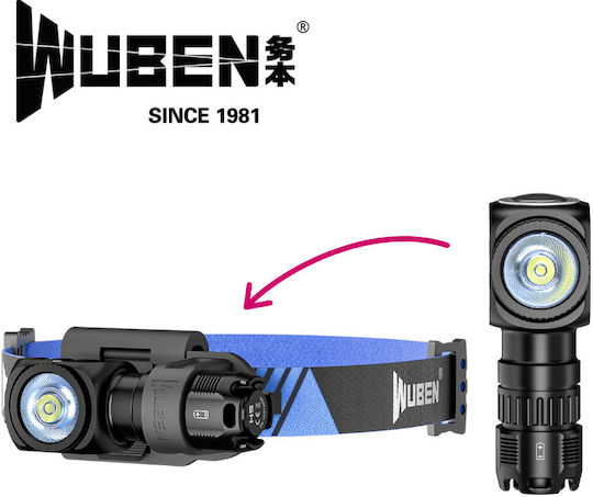 Wuben H5 Rechargeable LED Head and Hand Flash Light 400 Lumens 120 Hours Duration IP68