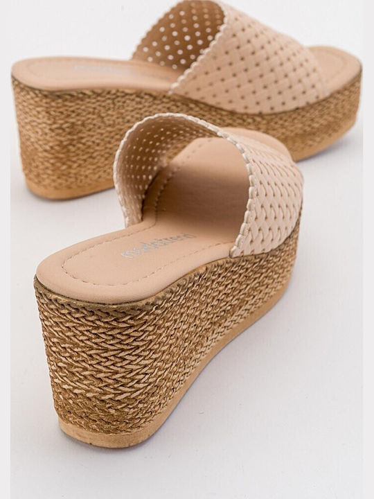 Damenplattformen Beige