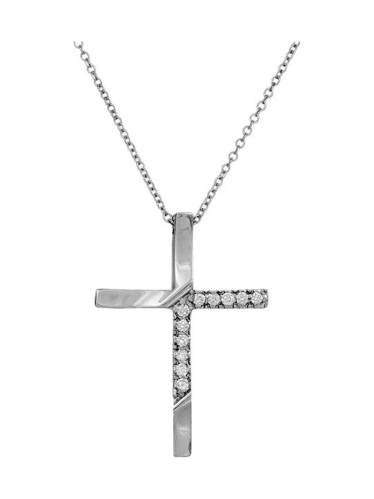 Weißgold Kreuz 18K