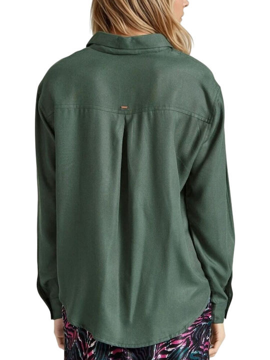 Women's Monochrome Long Sleeve Shirt Green