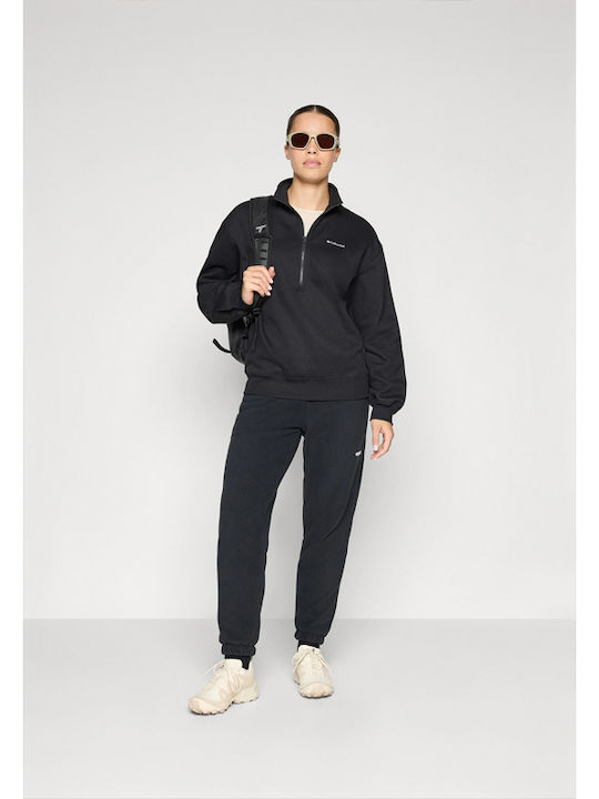 Χειμερινή Γυναικεία Fleece Μπλούζα με Φερμουάρ Μαύρο