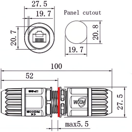 E Zy.Net Lichtwellenleiter-Adapter 1Stück (EZ-RJ45CPL-W0)