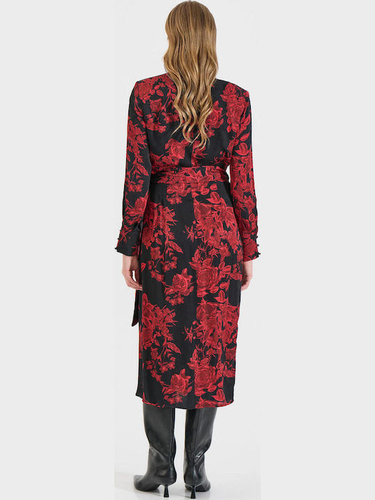 Midi Damenkleid Wickel Rotes