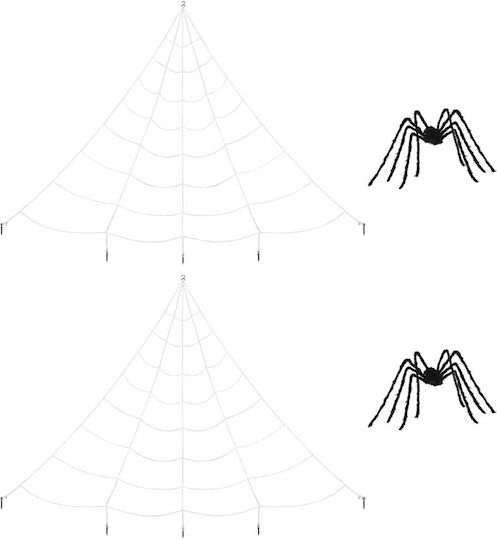 Vidaxl Spider 2 Pcs Black White 200 Cm Polyester
