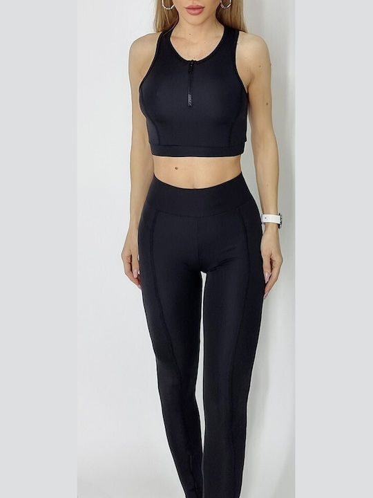 Schulung Frauen-Set mit Lang Leggings Schwarz