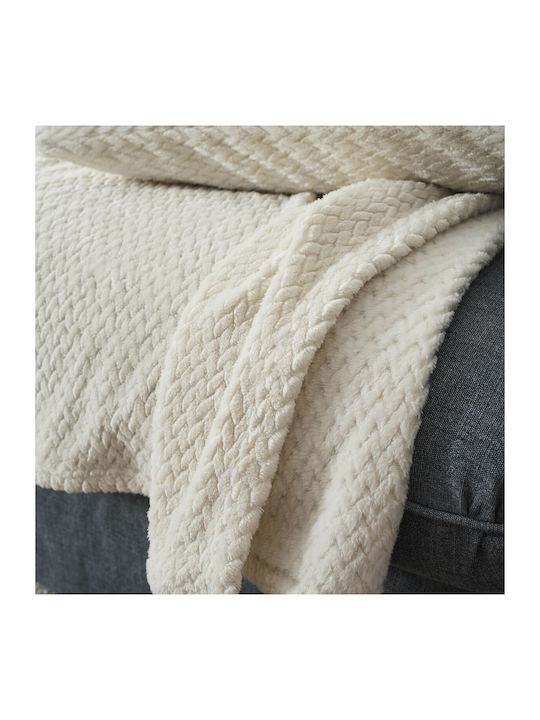 Gofis Home Cinnabar Ριχτάρι Πολυθρόνας Δύο 'Οψεων Fleece 180x180εκ. Cinnabar Ecru 115/05