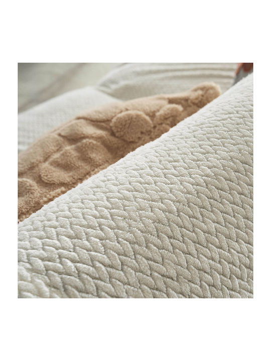 Gofis Home Cinnabar Ριχτάρι Πολυθρόνας Δύο 'Οψεων Fleece 180x180εκ. Cinnabar Ecru 115/05