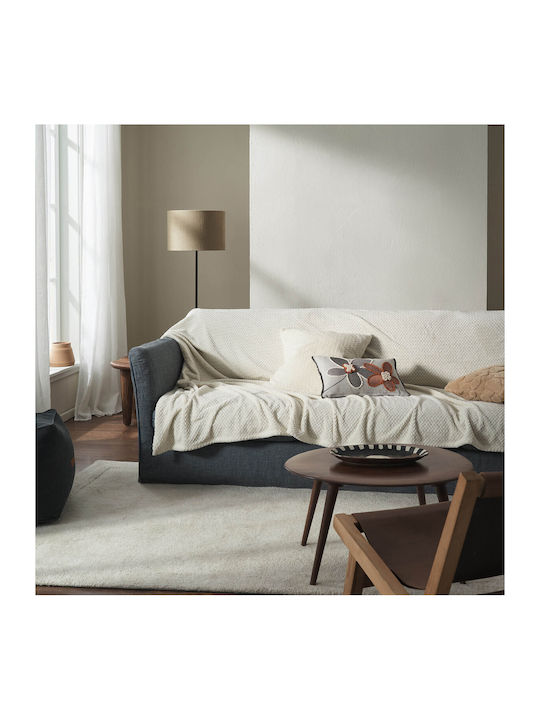 Gofis Home Cinnabar Ριχτάρι Πολυθρόνας Δύο 'Οψεων Fleece 180x180εκ. Cinnabar Ecru 115/05