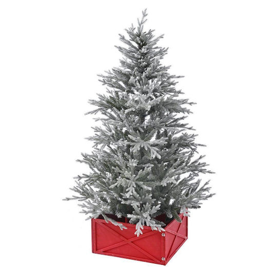 Weihnachtsbaumrock Holz Rot Ψάθινη Μ59xΠ28xΥ59εκ.