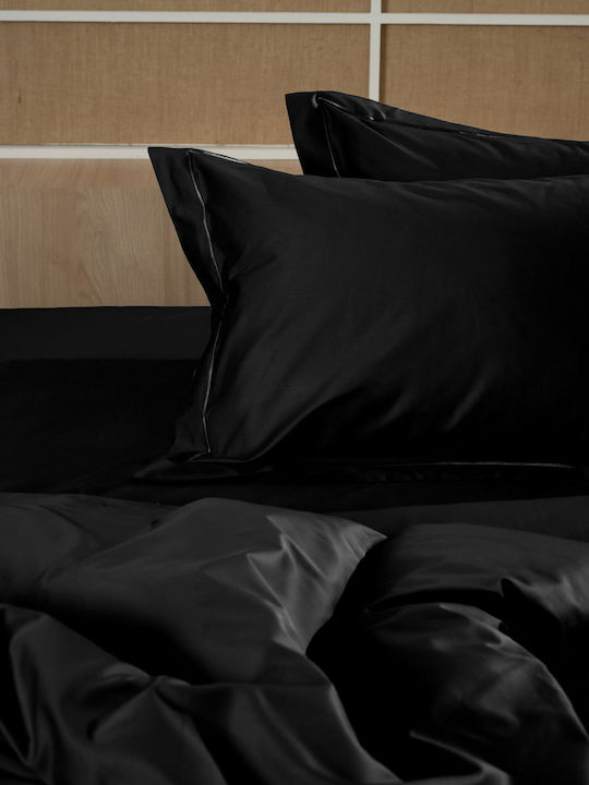 Sunshine Duvet Cover Cotton Satin Queen 220x240 Omnia Black
