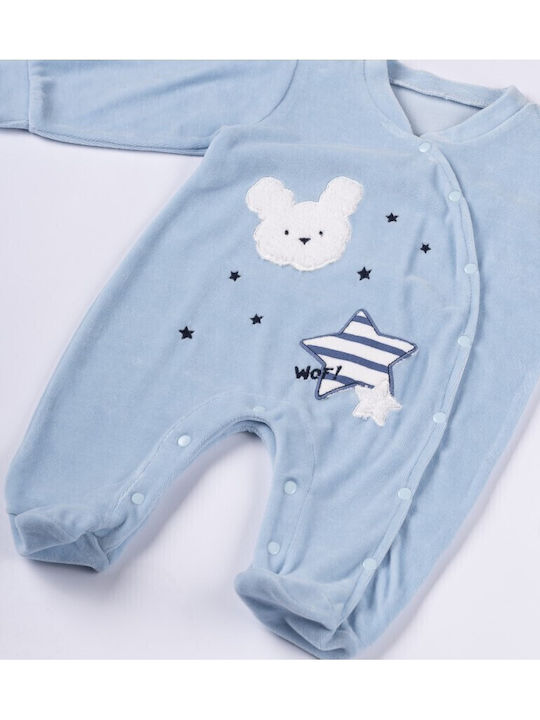 Evita Baby Bodysuit Set Long-Sleeved with Cap Light Blue 2pcs