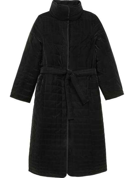 Granollers Women's Long Puffer Jacket for Winter Black