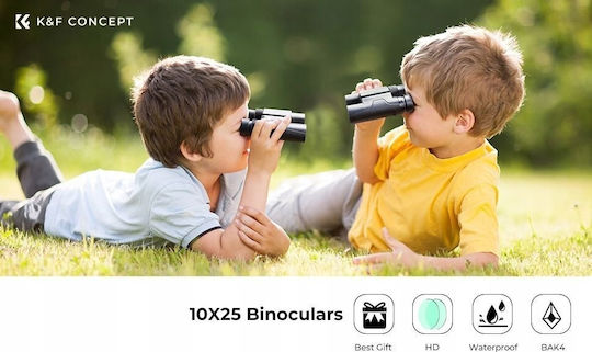 Kf Mini Binoculars 10x25mm Zoom 10x25 Bak-4 Ip65 + Case