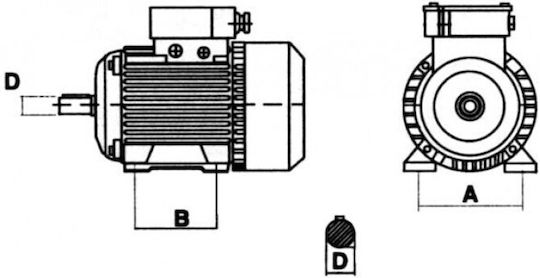 Vemat Dreiphasiger Elektromotor 3hp Maximale Umdrehungen pro Minute 2800rpm mit Keil 400V