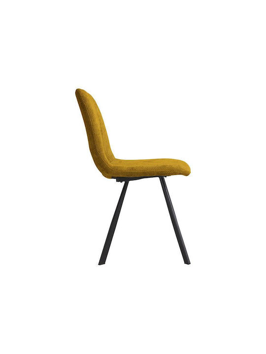 2535 Dining Room Fabric Chair Mustard 57x45x86cm 4pcs