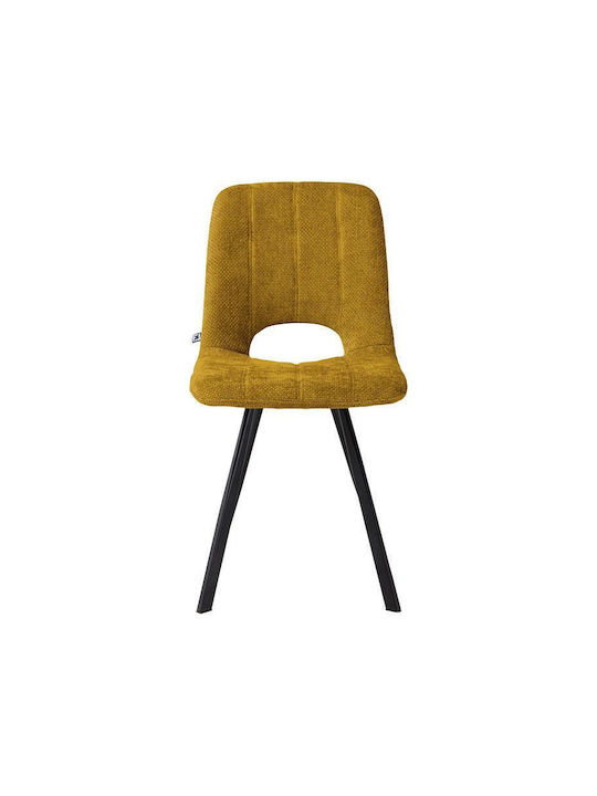 2535 Dining Room Fabric Chair Mustard 57x45x86cm 4pcs