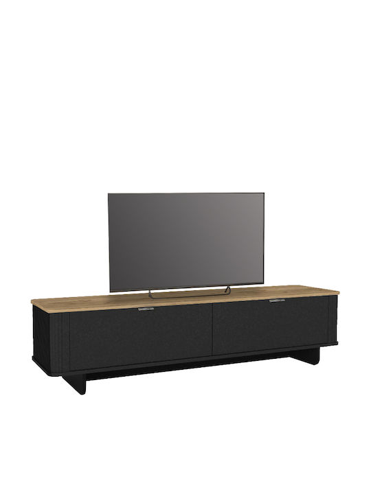 Έπιπλο Τηλεόρασης Bohema Μαύρο - Sepet Oak Μ180xΠ47xΥ45.6cm