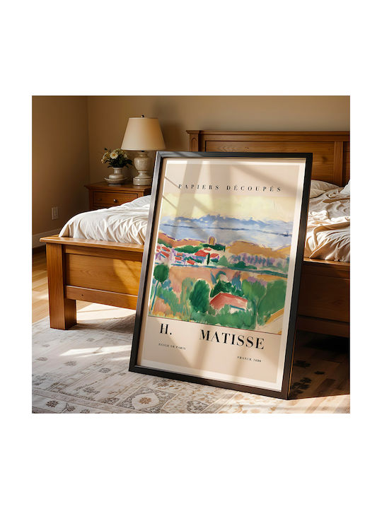 Poster Matisse Ansicht von Collioure Art220 30cm x 40cm Premium Schwarzer Holzrahmen