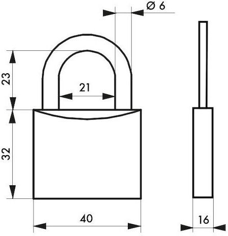 Thirard Bronze Vorhängeschloss Messing mit Schlüssel 40mm 1Stück
