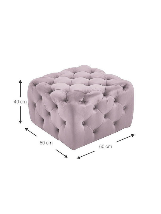 Stool For Living Room Upholstered with Velvet Helmix Roz