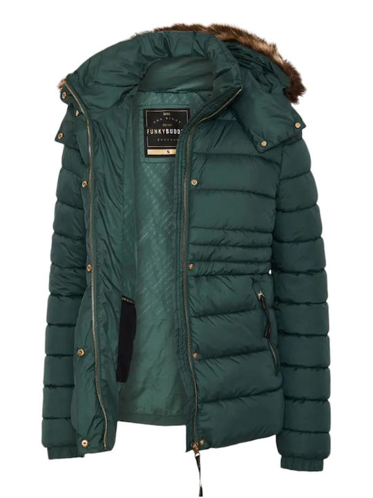 Scurtă Jachetă de femei Puffer Verde