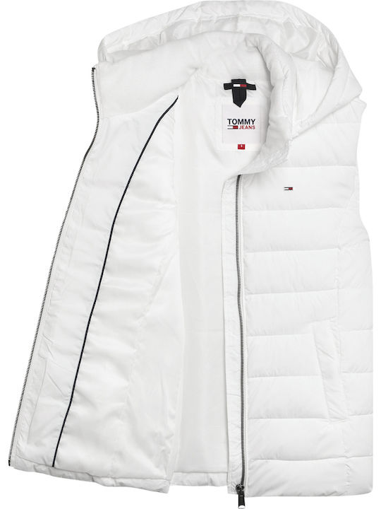 Kurz Damen Ärmellos Puffer Jacke Weiß