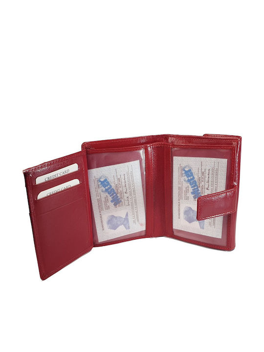 Large Leather Women's Wallet Travel with RFID Red