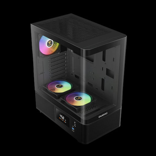 Gamdias ATLAS E2 Gaming Midi Tower Κουτί Υπολογιστή με ARGB Φωτισμό Μαύρο