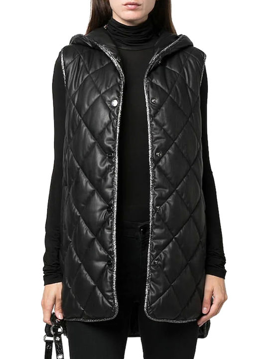 Women's Short Puffer Jacket for Winter Black