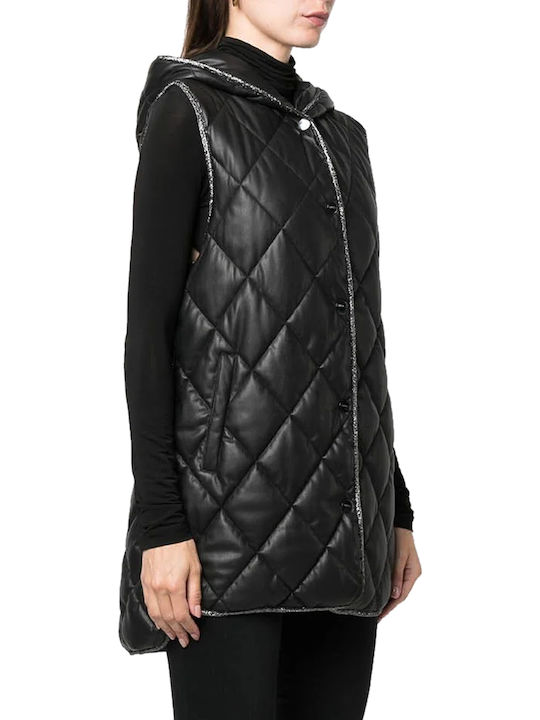 Women's Short Puffer Jacket for Winter Black