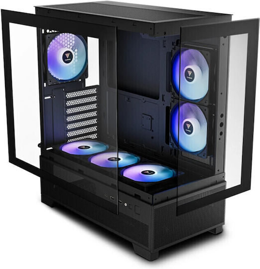 Gamdias AURA GC12 ARGB Gaming Midi Tower Computer Case with Side Window Black