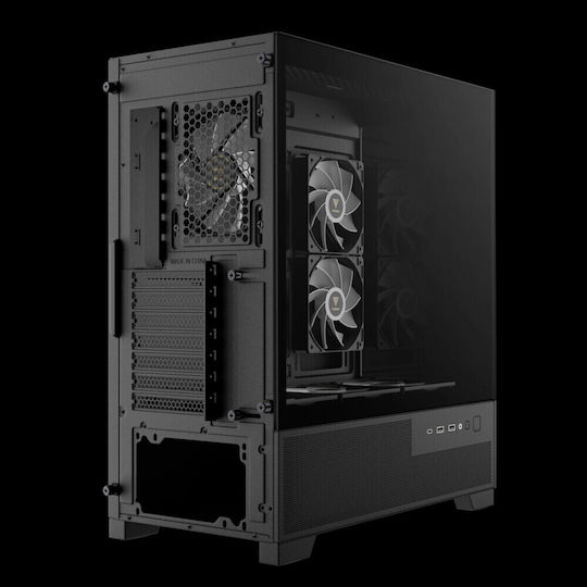 Gamdias AURA GC12 ARGB Gaming Midi Tower Computer Case with Side Window Black