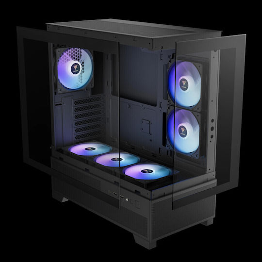 Gamdias AURA GC12 ARGB Gaming Midi Tower Computer Case with Side Window Black