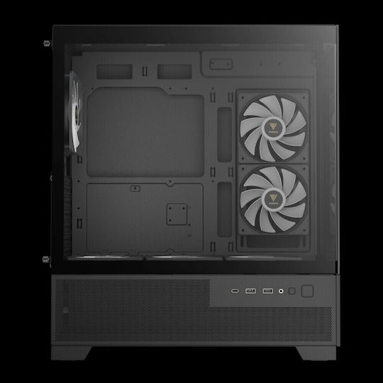 Gamdias AURA GC12 ARGB Gaming Midi Tower Computer Case with Side Window Black