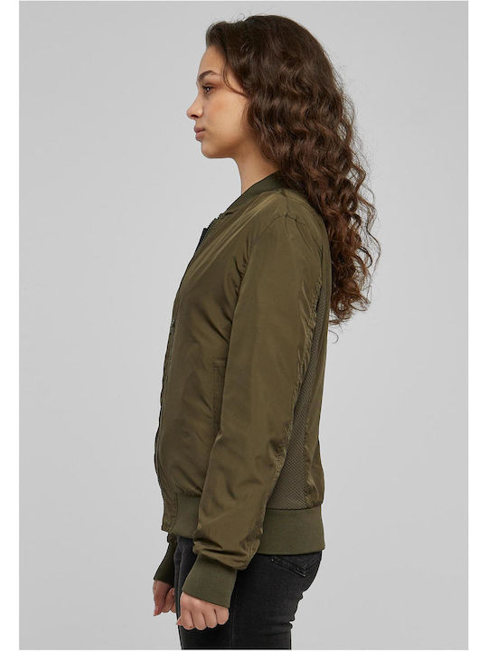 Kurz Damen Bomberjacke Dark Olive