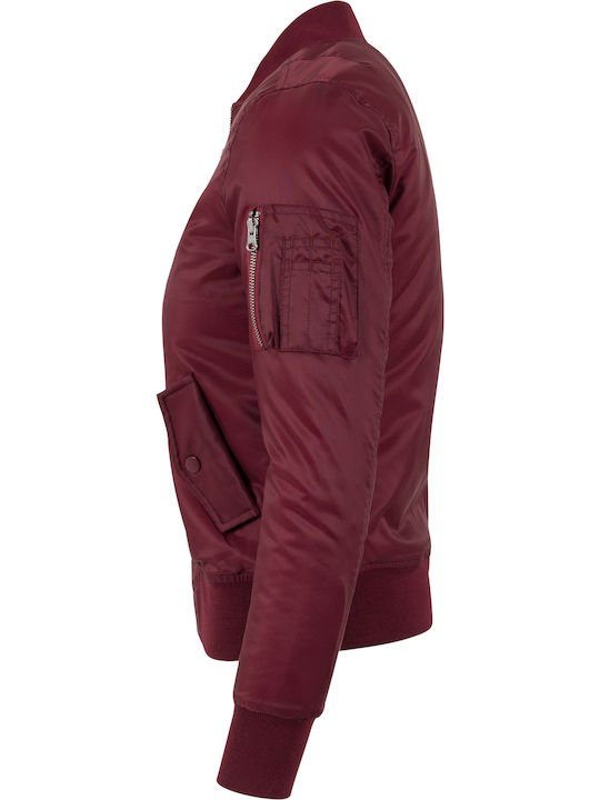 Kurz Damen Bomberjacke Burgundisch