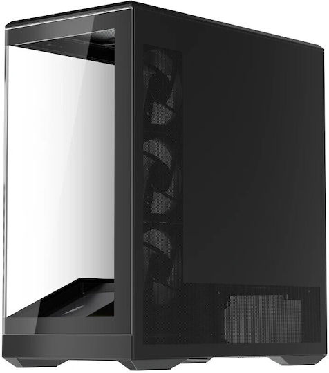 1STPLAYER GM7 Gaming Midi Tower Κουτί Υπολογιστή με Πλαϊνό Παράθυρο Μαύρο