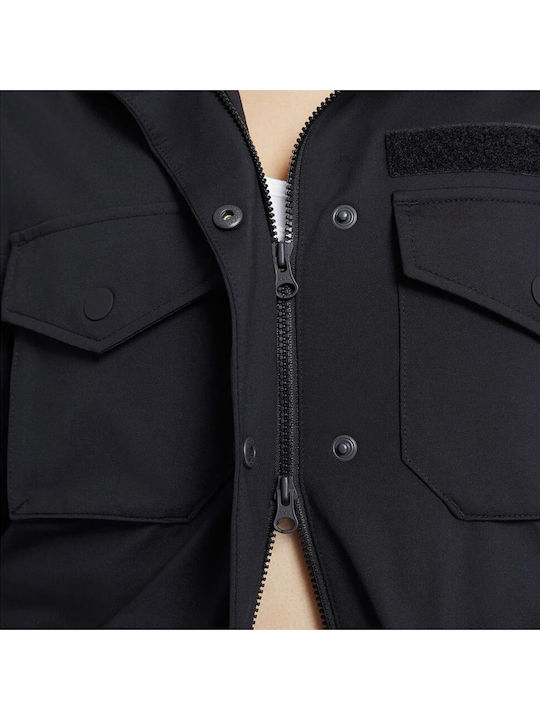 Sportswear Γυναικείο Αθλητικό Μπουφάν Αδιάβροχο και Αντιανεμικό Μαύρο