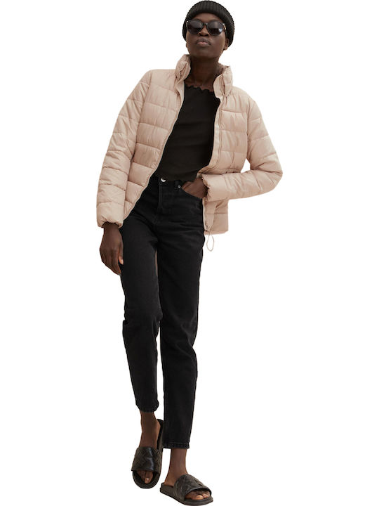 Kurz Damen Puffer Jacke für Winter Beige