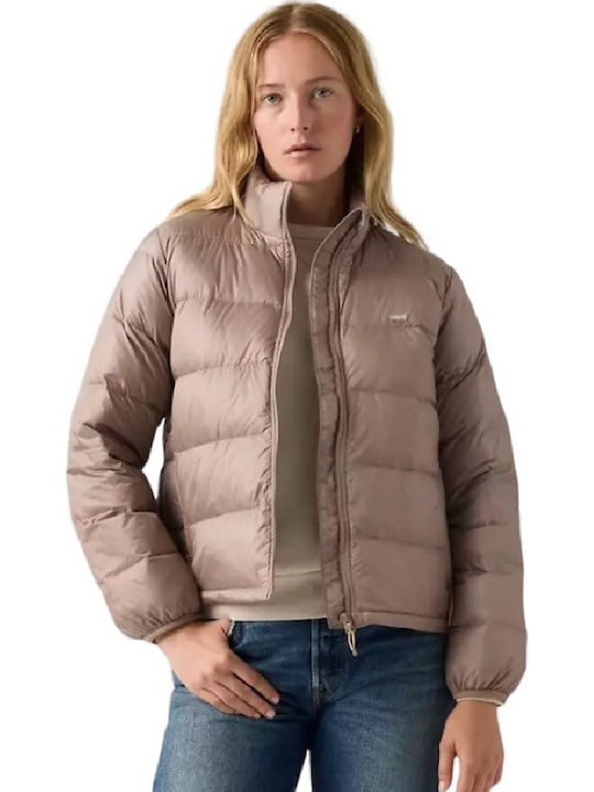 Willa Down Packable Κοντό Γυναικείο Puffer Μπουφάν για Χειμώνα Καφέ