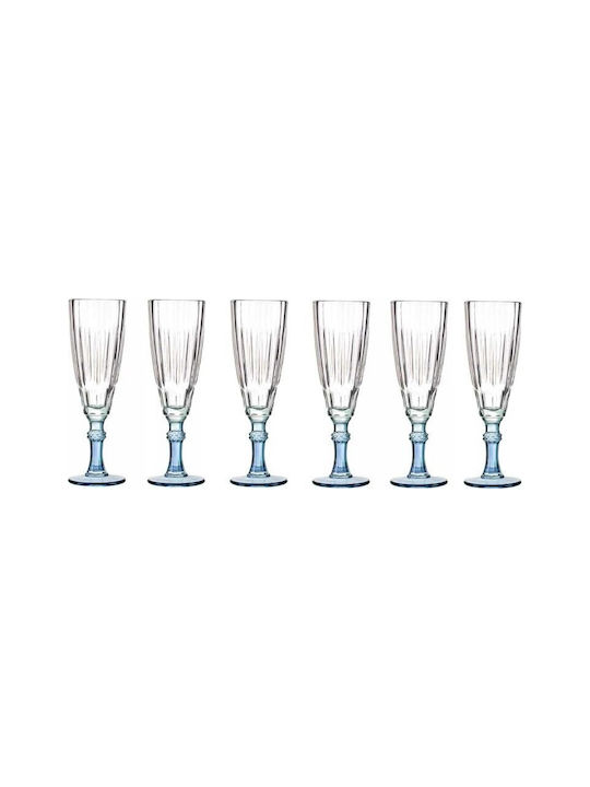 Vivalto Pahar de sampanie din Sticlă în Culoarea Albastru Pahar cu picior 170ml
