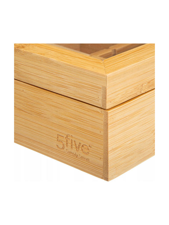 5Five Box for Tea with Lid Wooden Transparent