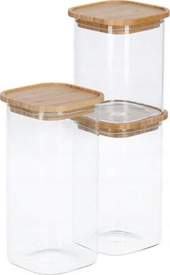 Zeller Allgemeine Verwendung Glas mit Deckel Hölzernes 1600ml