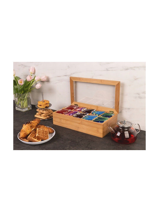 Zeller Box for Tea with Lid Wooden
