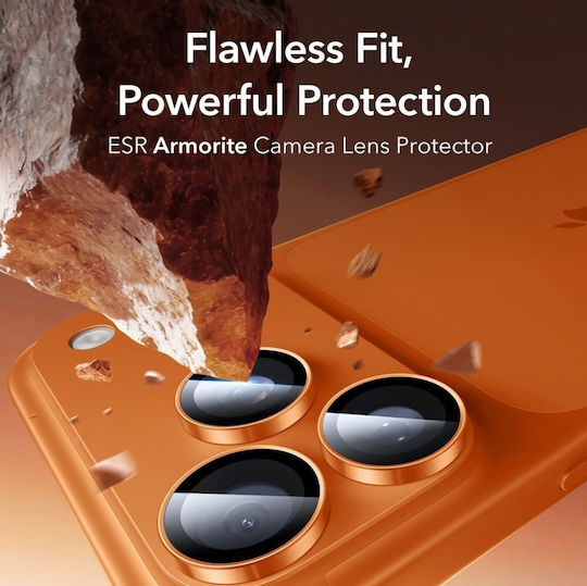 ESR Armorite Протектор за камера Закалено стъкло Orange за iPhone 14 Pro, 14 Pro Max, 15 Pro, 15 Pro Max, 16 Pro, 16 Pro Max, 17 Pro, 17 Pro Max