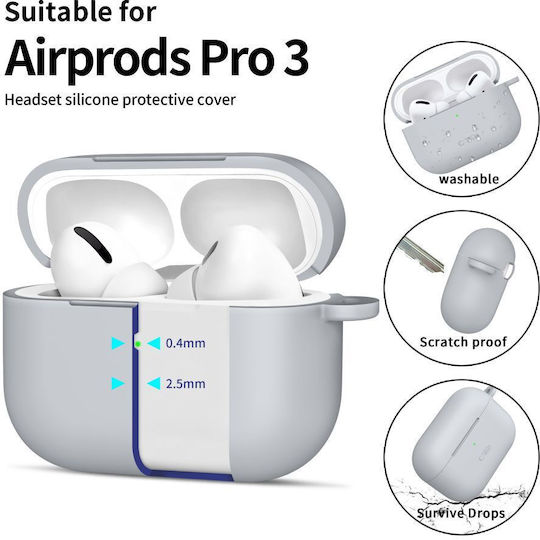 Tech-Protect Silikon Haken Tasche in Grauer Farbe für Apple AirPods Pro 3