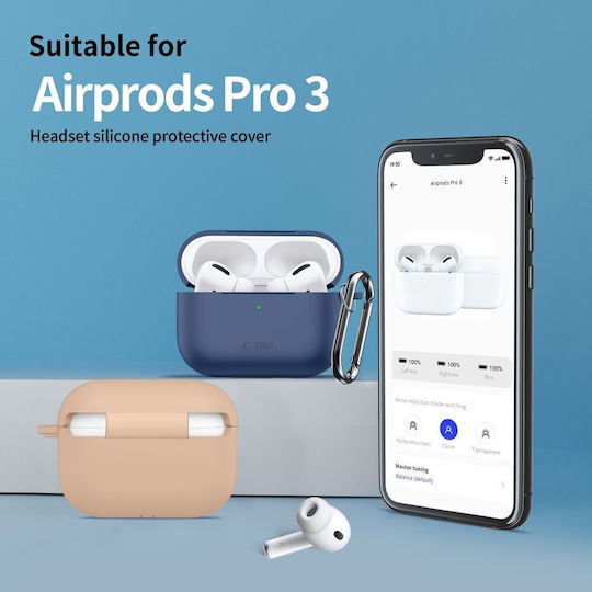 Tech-Protect Silicone Hook Θήκη Σιλικόνης με Γάντζο σε Μπεζ χρώμα για Apple AirPods Pro